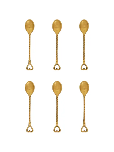 Bitossi Home heart-detail twisted coffee spoons (set of four) Gold LTS02033