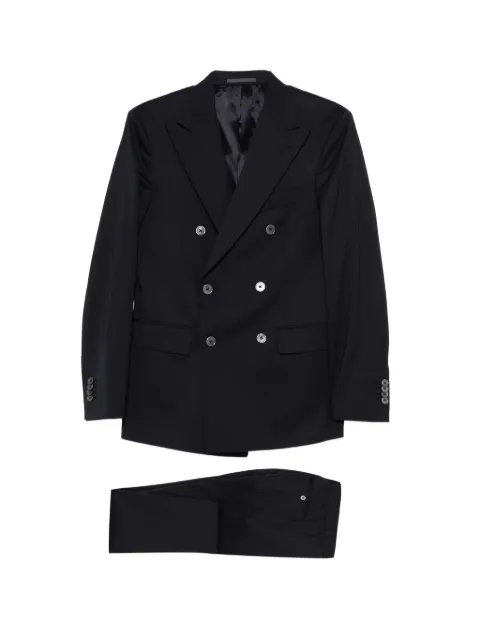 Cenere GB flap-pocket double-breasted suit Blue ROMAJK00032325