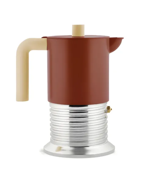 Alessi ribbed-design espresso maker Brown PM013BR
