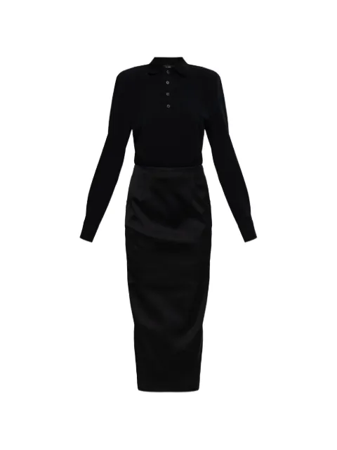 Willy Chavarria pocket midi skirt Black WCDRS0016