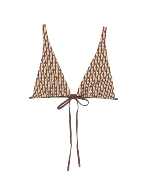 SIR. geometric-print bikini top Brown SIR2260001T