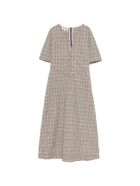 Baum Und Pferdgarten Avia checked V-neck midi dress Neutrals 24849AVIA