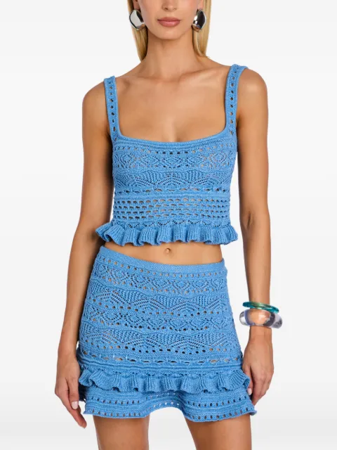 Retrofete Florrie crochet ruffled top Blue RPF261321612