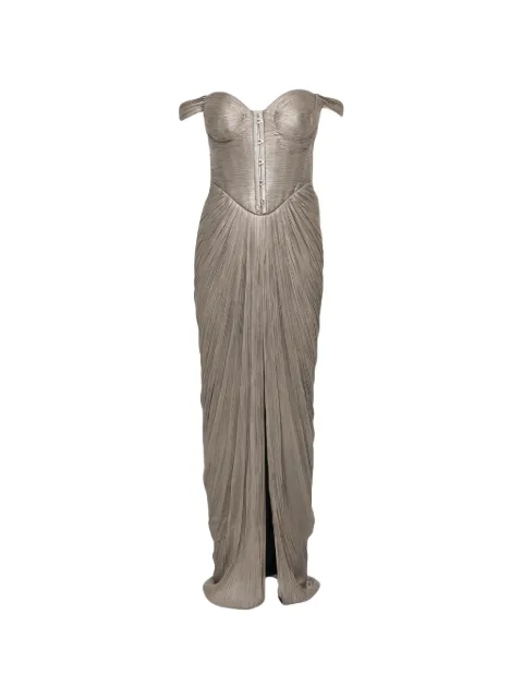 Maria Lucia Hohan Susie off-shoulder corset maxi dress Brown PF006240