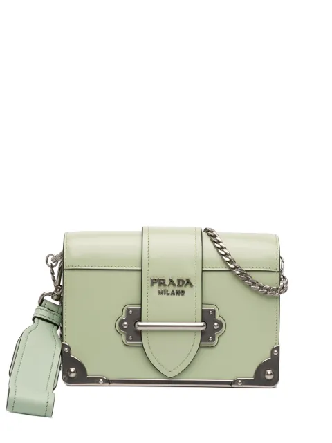 Prada Pre-Owned 2013-2026 Spazzolato Soft Calfskin Cahier crossbody bag Green SU0XA40PQAIYV0NC