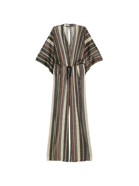 Siyu striped tie-fastening jumpsuit Gold 1268ZOE06