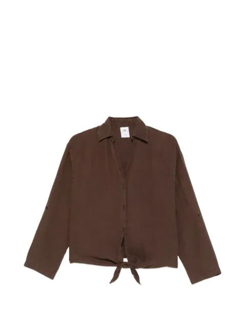 LOIS JEANS tie-front shirt Brown 33426991