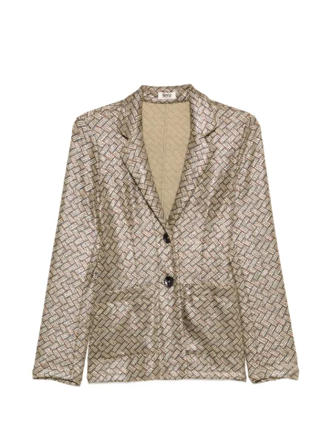Siyu Tallis patterned button-fastening blazer Silver S26SGTP347
