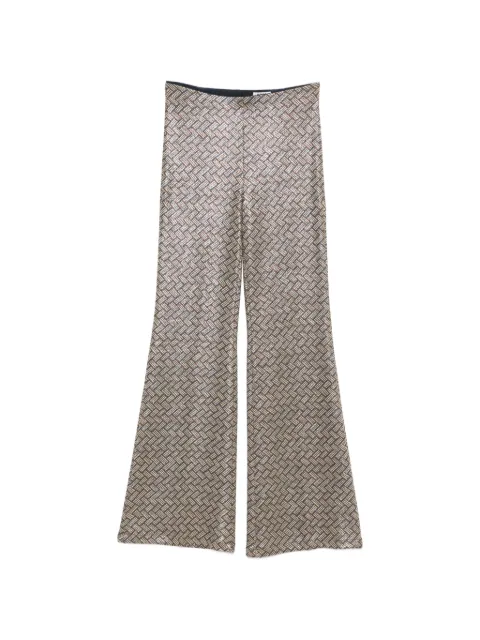 Siyu Tallis patterned flared trousers Neutrals SGTP152NP