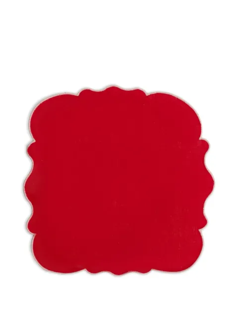 Bitossi Home scalloped napkin set (set of two) Red FLO00452