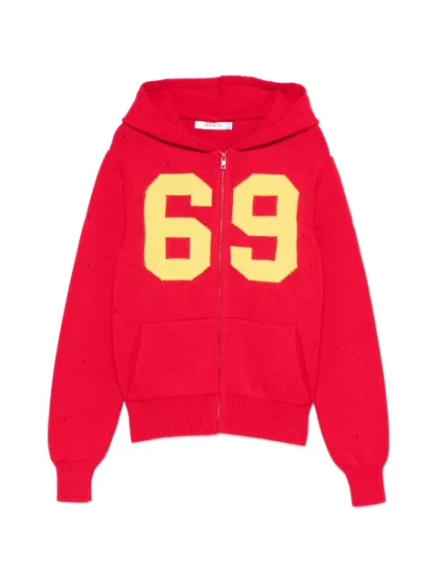Gimaguas number hooded cardigan Red RWS2613091