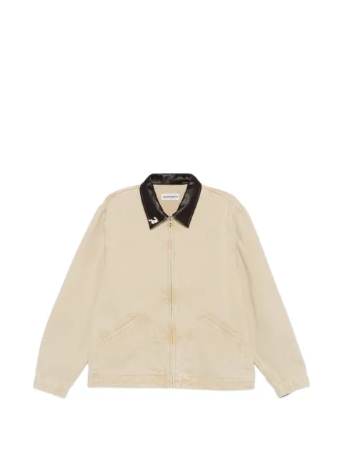 CARNE BOLLENTE polo-collar zip-fastening jacket Neutrals SS26DJK0101