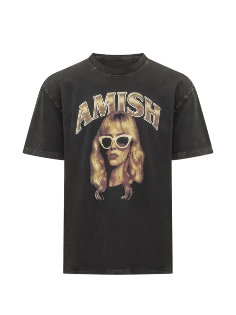 AMISH graphic-print T-shirt Black AMU146CR633218