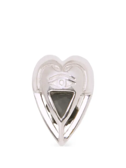 Capsule Eleven heart-shape stud earrings Silver THELOVERSHEARTSTUDSINGLESILVERBLACKONYX