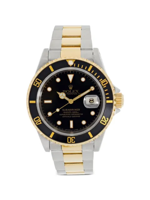 Rolex stainless steel date 40mm submariner watch Black 16613