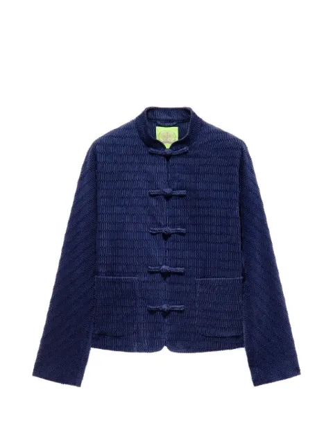 Shanghai Tang buttoned corduroy jacket Blue Z2MRJ201CW