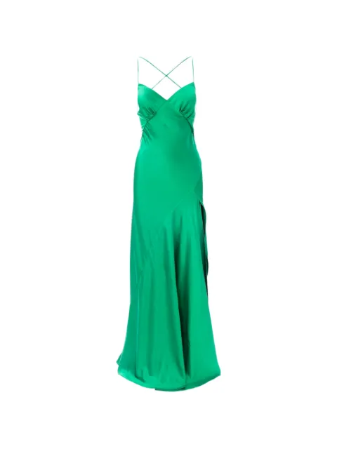 ROSERRY Seville cross-straps dress Green SEVILLESATIN