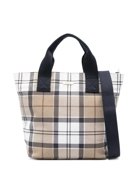 Barbour Maisy tartan tote bag White LBA0468