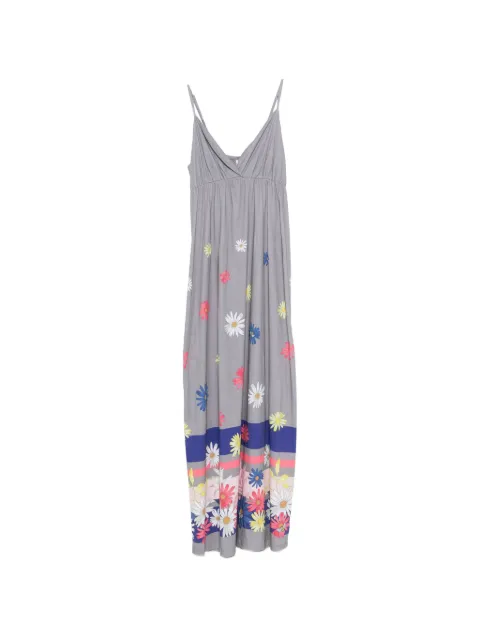 Sun68 floral-print spaghetti-strap maxi dress Grey T30215