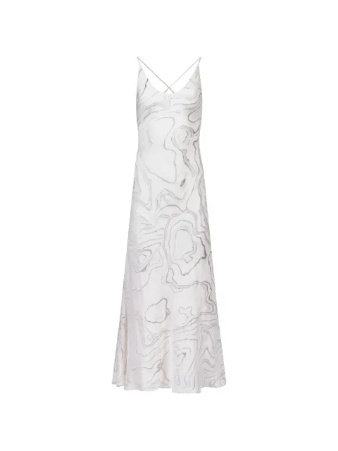 Mia Peculiar V-neck maxi dress White RMPSD01