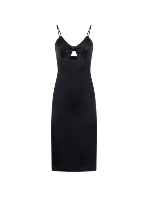 Mia Peculiar bow crepe midi dress Black 03MPCD01