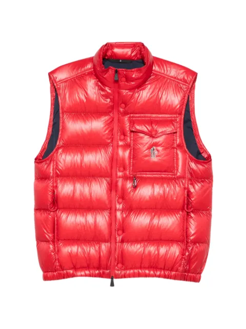 Moncler Grenoble Uychi logo-patch puffer gilet Red L10971A00008597X6