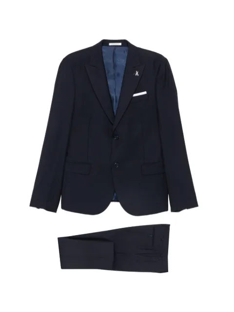 Daniele Alessandrini textured single-breasted suit Blue AS055S22714000