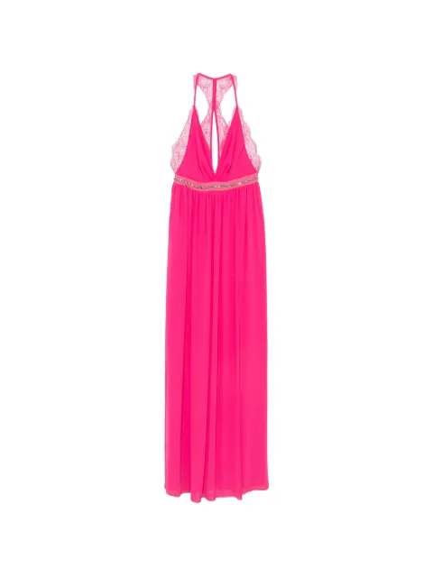 Anna Molinari lace-trim crystal-embellished maxi dress Pink 2377A073A
