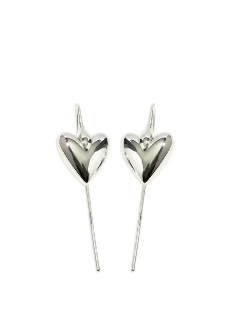 Otiumberg Carved Heart hook earrings Silver OES26A