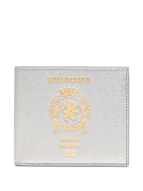 Balenciaga textured graphic leather wallet Silver 8463312AB4X