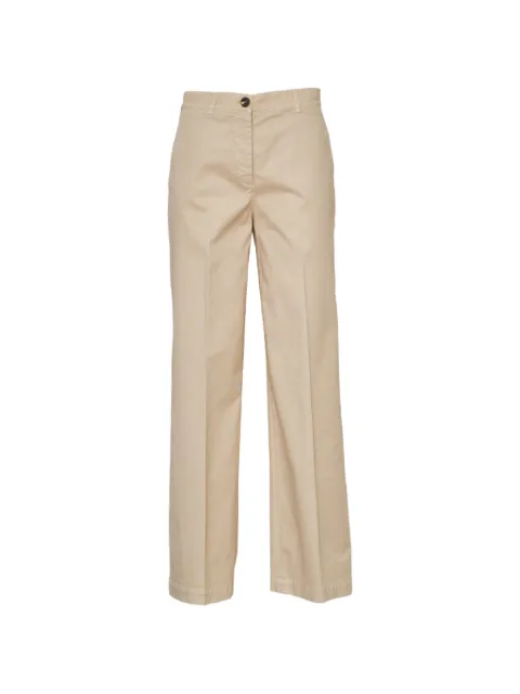 QL2 creased high-waisted trousers Neutrals 36288