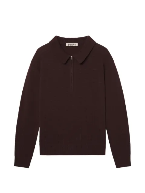 ETERNE Blaise zip collared sweater Brown ECS301911