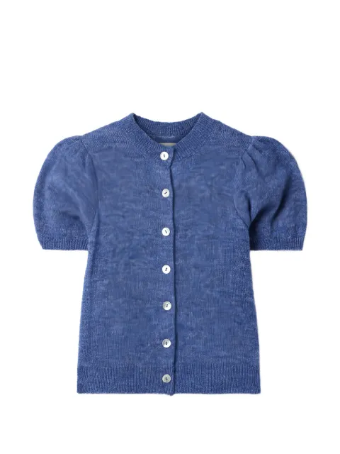 DÔEN Anisa puff-sleeve cardigan Blue 7844592