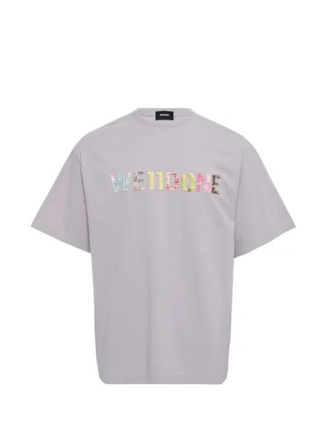 We11done checkered logo T-shirt Grey WDTT026756UGY00GREY