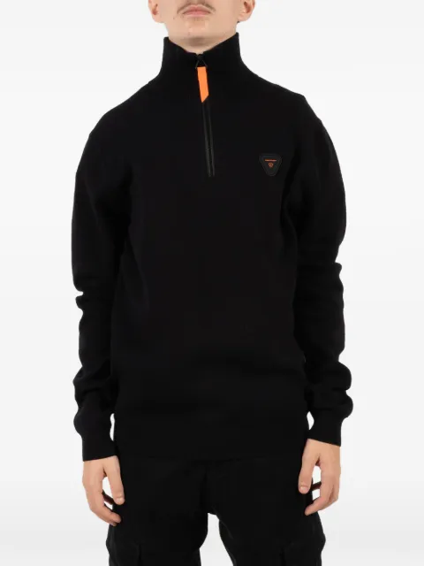 GERTRUDE Lewis Patch half-zip sweater Black H25LEWISPATCHPULL