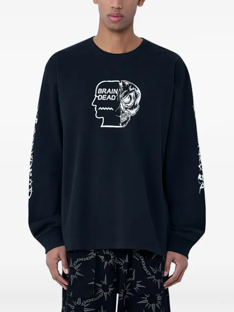Brain Dead logo-motif long-sleeve T-shirt Black BDF25T010O468BK01