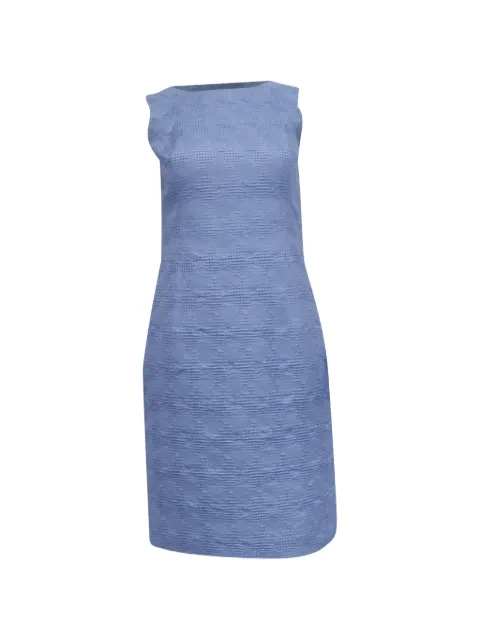 Oscar de la Renta Pre-Owned textured sleeveless midi dress Blue GILTPUUSCL667443W