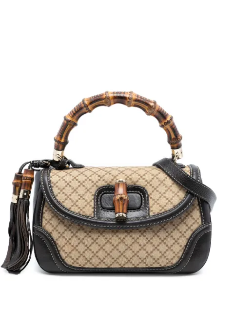 Gucci Pre-Owned 2016-2026 Medium Diamante Canvas New Bamboo satchel Brown 5RANBUBQPZA7CFFT