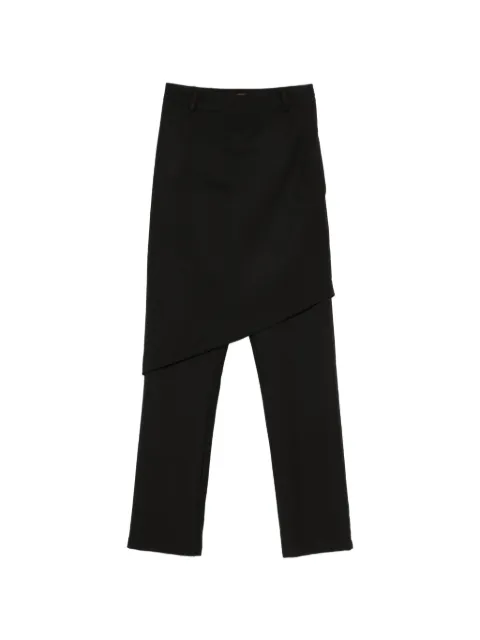 PNK asymmetric-detail trousers Black PFUASIN