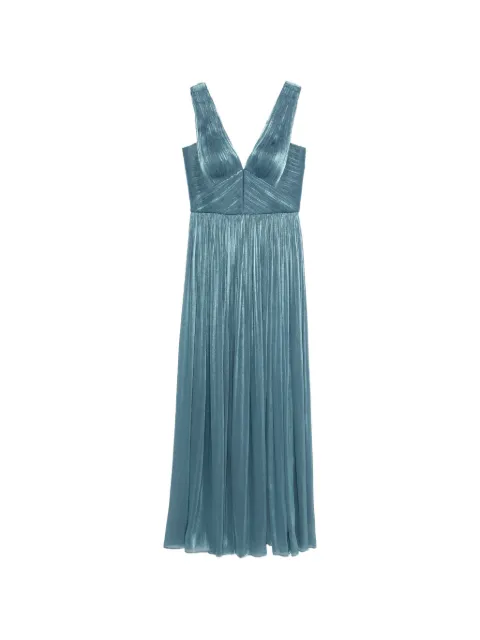 Costarellos V-neck pleated dress Blue PS2616