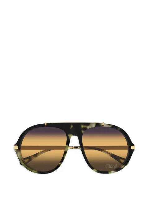 Chloé tortoiseshell-effect navigator-frame sunglasses Green CH0357S