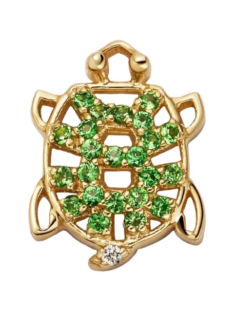 Loquet diamond and tsavorite turtle charm Gold CHMTURTLE18Y