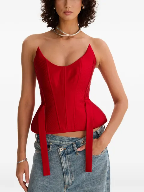 MOOS STUDIO tie-detail top Red MOOS401