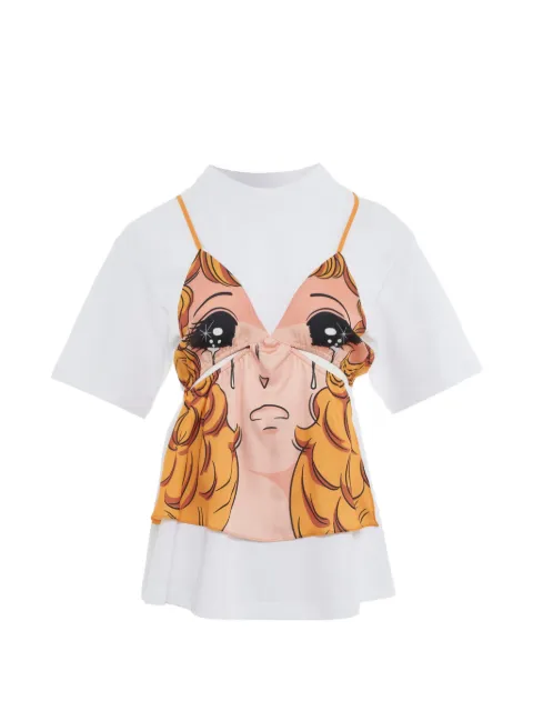 pushBUTTON graphic-print layered T-shirt White PB2610234W