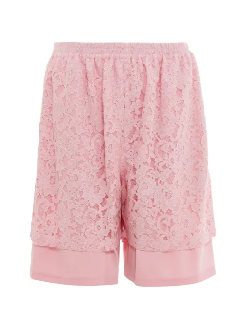 pushBUTTON lace-overlay layered shorts Pink PB2610316W