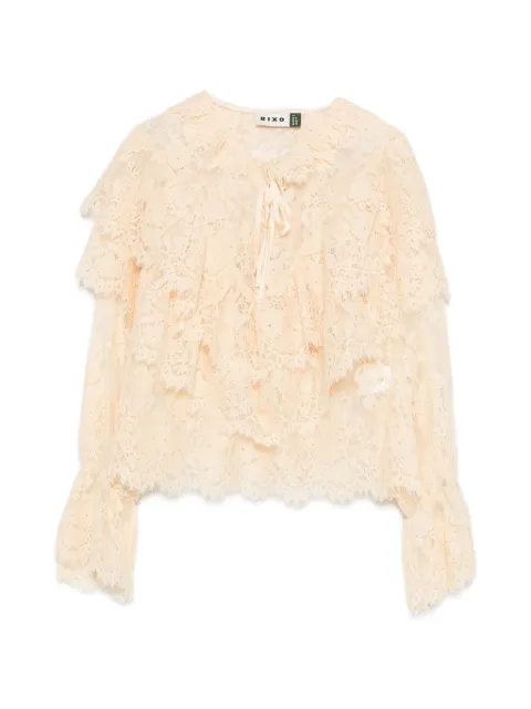 Rixo ruffled lace blouse Neutrals 0300551012607347