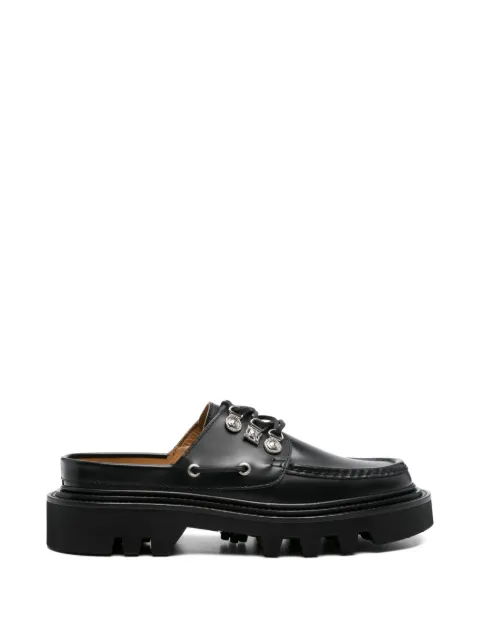 Toga Virilis lace-up leather mules Black FTVRM148709005