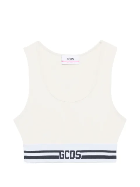 GCDS logo-detail crop top White Z0WEQG057J012