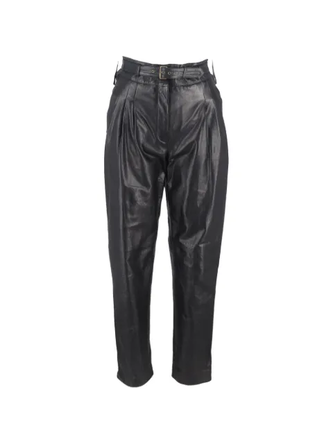Alberta Ferretti Vintage belted leather trousers Black TONPUGBCL456785W