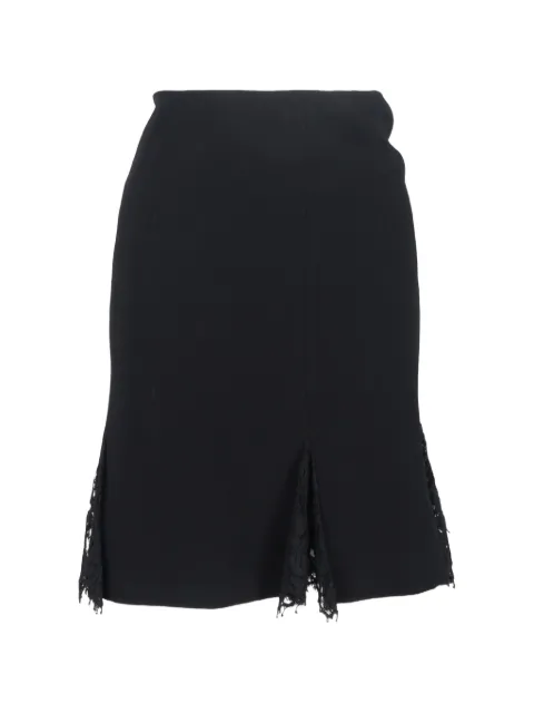 Oscar de la Renta Pre-Owned lace-panel midi skirt Black NAPPUGBCL453160W